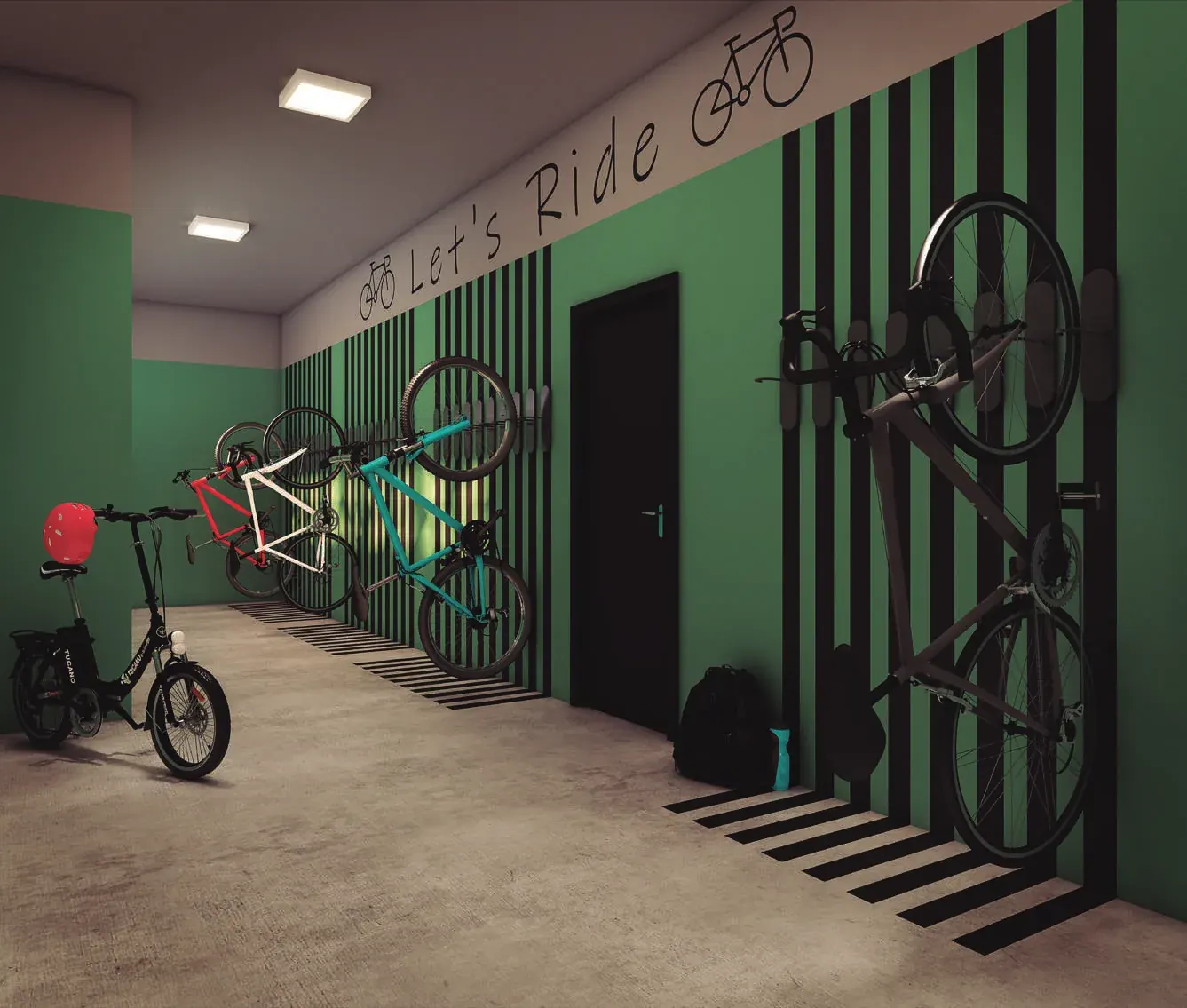 Bicicletário – perspectiva ilustrada do Home Park Chácara do Jockey