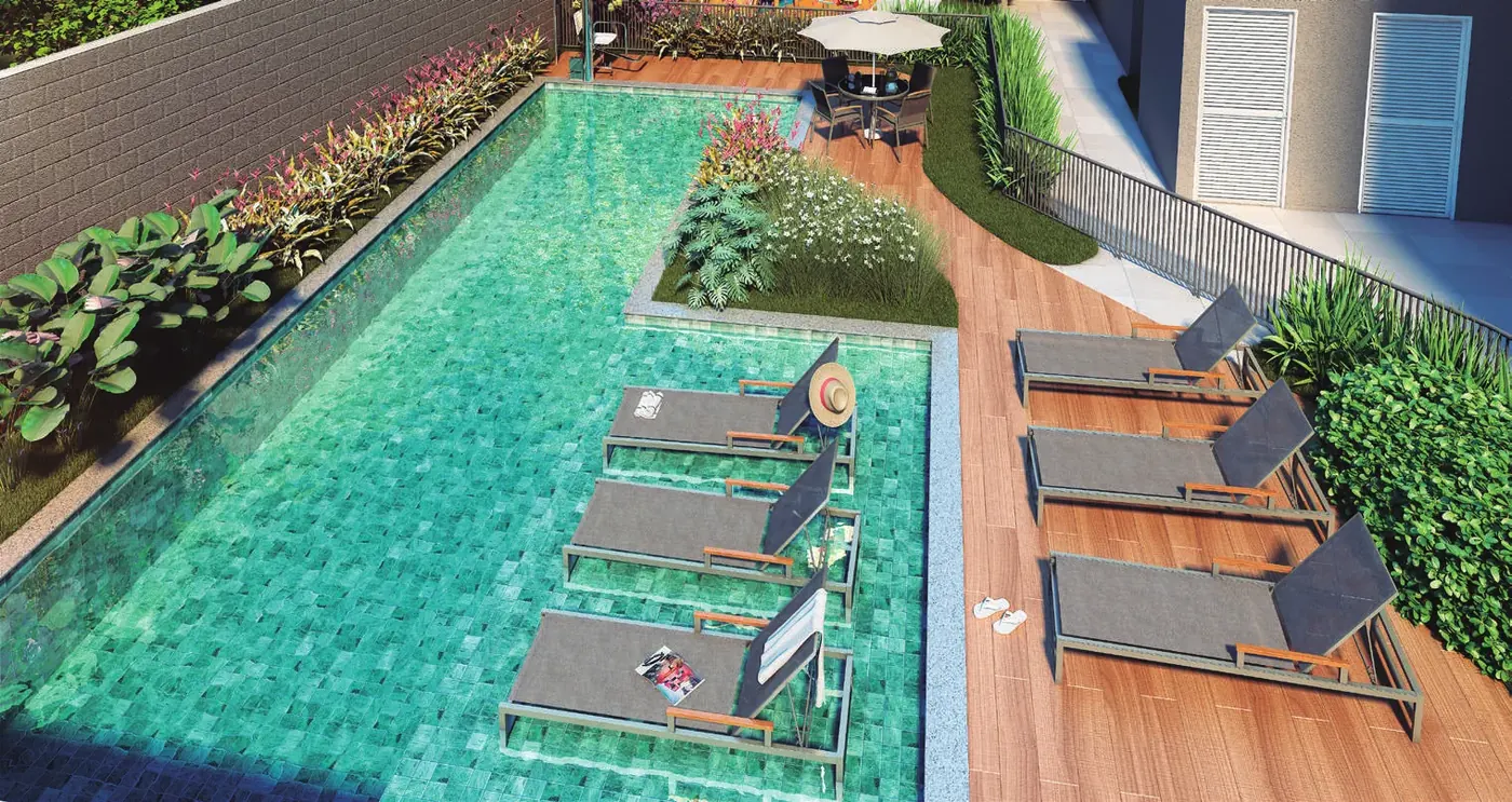 Piscina – perspectiva ilustrada do Home Park Chácara do Jockey
